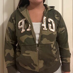 Vintage GAP Camouflage Zip Up Hoodie